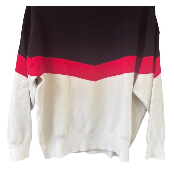 Ruti Women's Colorblock Sweater XL Black Red White Viscosa-Polyester Blend - Picture 2 of 9